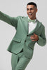 Load image into Gallery viewer, Peak Lapel Grey Green Single Breasted 2 Pieces Men&#39;s Suits