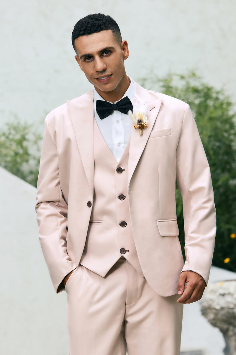 Load image into Gallery viewer, Ivory Peak Lapel 3 Pieces One Button Men&#39;s Prom Suits