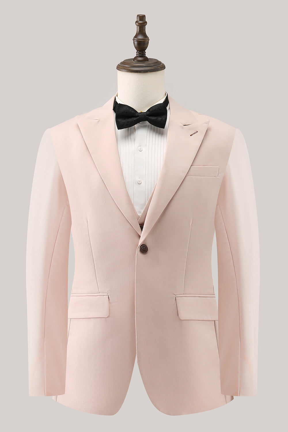 Ivory Peak Lapel One Button 3 Piece Prom Suits