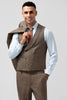 Load image into Gallery viewer, Brown Notch Lapel Double Breasted 3 Pieces Men&#39;s Prom Suits