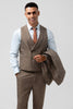 Load image into Gallery viewer, Brown Notch Lapel Double Breasted 3 Pieces Men&#39;s Prom Suits