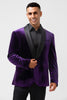 Load image into Gallery viewer, Dark Purple Shawl Lapel One Button Men&#39;s Prom Blazer