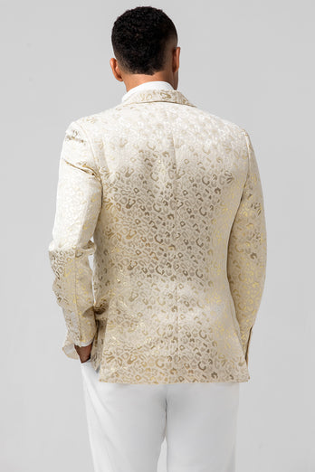 Ivory Shawl Lapel One Button Men's Blazer