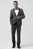 Load image into Gallery viewer, Grey Notch Lapel One Button 2 Pieces Men Suits