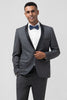 Load image into Gallery viewer, Grey Notch Lapel One Button 2 Pieces Men Suits