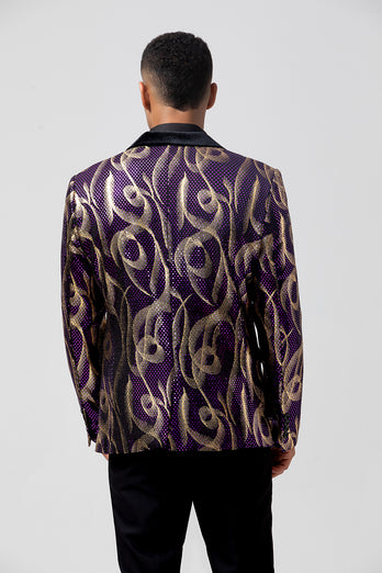 Purple Shawl Lapel Single Breasted Men's Prom Blazer