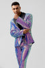 Load image into Gallery viewer, Sparkly Purple Shawl Lapel One Button 2 Pieces Men&#39;s Prom Suits