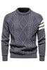 Load image into Gallery viewer, Grey Men&#39;s Round Neck Slim Fit Pullover Sweater