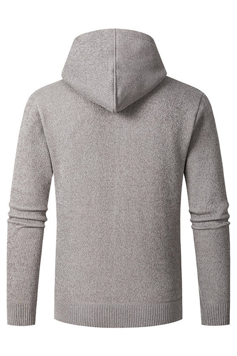 Load image into Gallery viewer, Grey Men&#39;s Hooded Cardigan Jacket