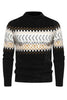 Load image into Gallery viewer, Black Colorblock Round Neck Slim Fit Men&#39;s Sweater Top