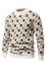 Load image into Gallery viewer, Round Neck Men&#39;s White Printed Knit Sweater