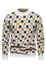 Load image into Gallery viewer, Round Neck Men&#39;s White Printed Knit Sweater