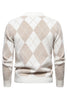 Load image into Gallery viewer, Light Khaki Men&#39;s Round Neck Knit Printed Sweater