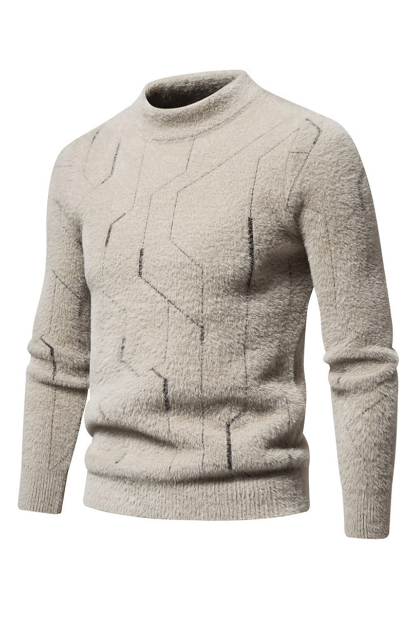 Load image into Gallery viewer, Khaki Men&#39;s Slim Fit Pullover Knitted Sweater