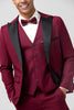 Load image into Gallery viewer, Burgundy Peak Lapel 3 Pieces One Button Men&#39;s Prom Suits