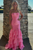 Load image into Gallery viewer, Pink Corset Strapless Mermaid Prom Dress with Slit