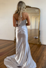 Load image into Gallery viewer, Royal Blue Corset Strapless Mermaid Long Prom Dress with Slit