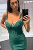 Load image into Gallery viewer, Dark Green Sparkly Beaded Corset Mermaid Spaghetti Straps Prom Dress