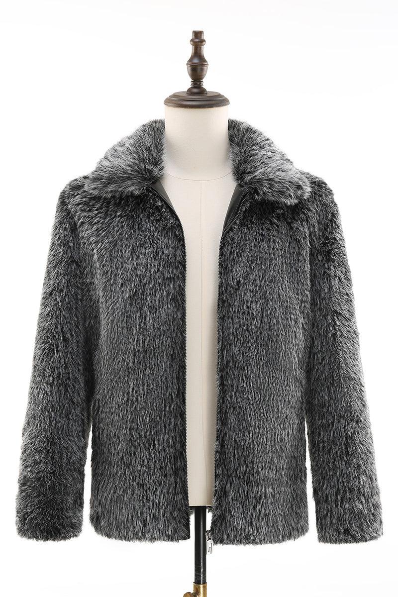 Load image into Gallery viewer, Warm Turn-down Collar Simple Outdoor Origina Faux Fur Coat