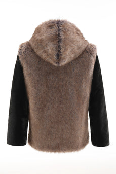 Brown Faux Fur Bohemian Retro Fashion Natural Winter Fur Coat