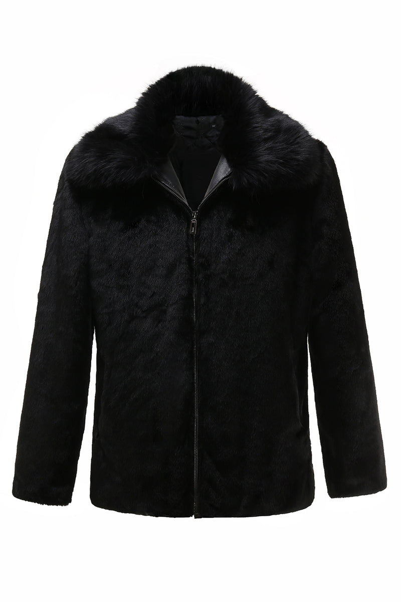 Load image into Gallery viewer, Faux Fur Warm Shawl Collar Fluffy Fleece Jacket with Full-Zip