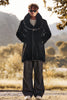 Load image into Gallery viewer, Black Plush Mink Long Coat Jacket