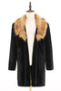 Load image into Gallery viewer, Black Faux Turndown Collar Long Sleeve Fur Coat