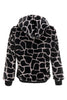 Load image into Gallery viewer, Black and White Giraffe Print Front Zip Hoodie