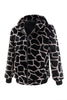 Load image into Gallery viewer, Black and White Giraffe Print Front Zip Hoodie