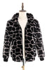 Load image into Gallery viewer, Black and White Giraffe Print Front Zip Hoodie