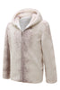 Load image into Gallery viewer, Ivory Faux Fur Hoodie Sweatshirt with Zipper