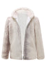 Load image into Gallery viewer, Ivory Faux Fur Hoodie Sweatshirt with Zipper