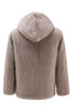 Load image into Gallery viewer, Khaki Faux Fur Integrated Hooded Mid Length Jacket