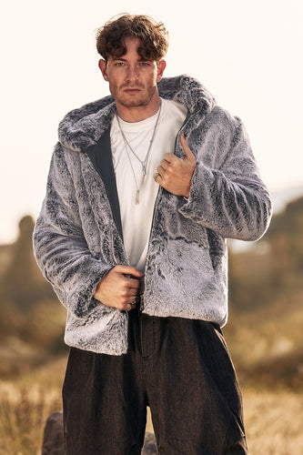 Luxury Faux Fur Turn Down Collar Coats