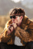 Load image into Gallery viewer, Brown Long Faux Fur Coat Thicken Stand Collar Jacket