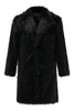 Load image into Gallery viewer, Black Faux Fur Coat Lapel Mid Length Winter Overcoat