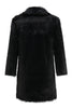 Load image into Gallery viewer, Black Faux Fur Coat Lapel Mid Length Winter Overcoat