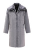 Load image into Gallery viewer, Grey Faux Fur Mid Length Winter Overcoat