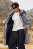 Load image into Gallery viewer, Grey Long Warm Turn Down Collar Jacket Coat