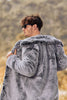 Load image into Gallery viewer, Grey Long Warm Turn Down Collar Jacket Coat