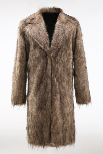 Winter Faux Fur Coats Thicked Long Cardigan Overcoat