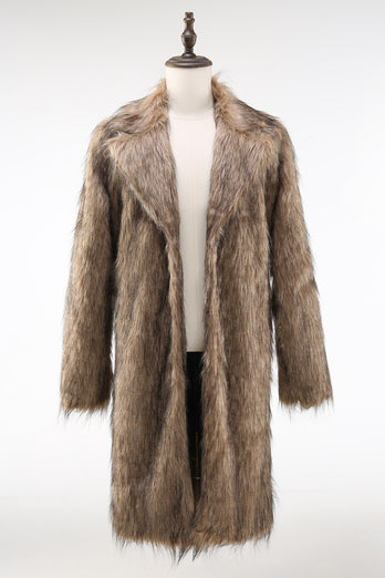 Winter Faux Fur Coats Thicked Long Cardigan Overcoat