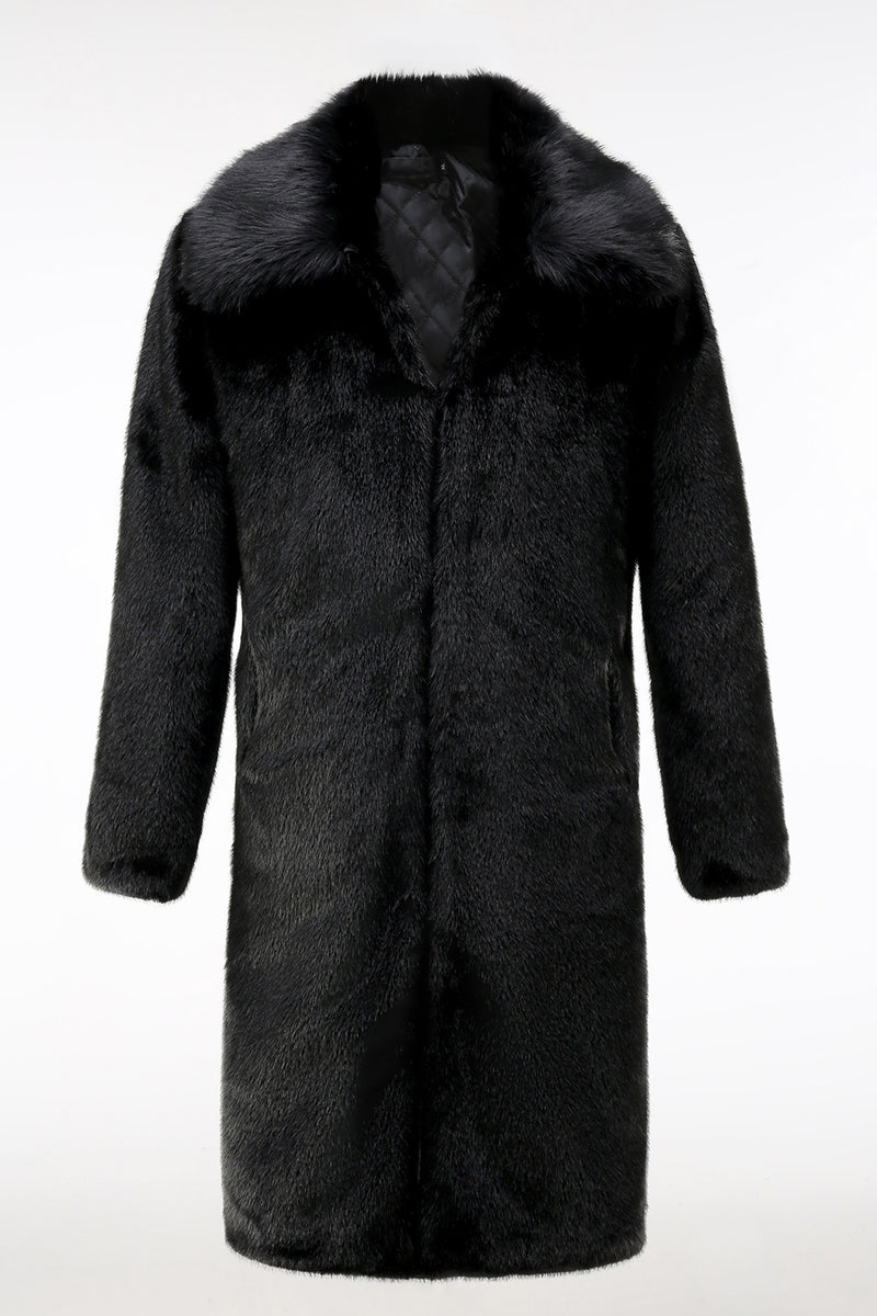 Load image into Gallery viewer, Black Winter Warm Coat Jacket Long Overcoat Outwear