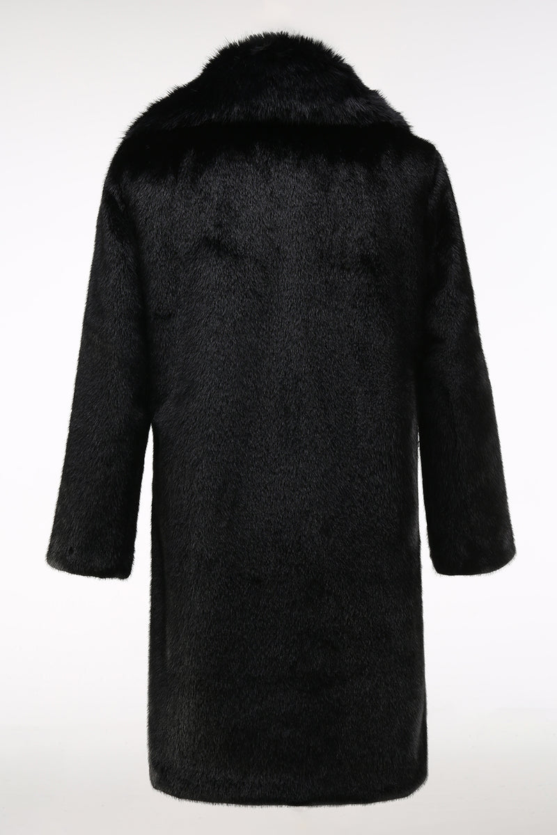 Load image into Gallery viewer, Black Winter Warm Coat Jacket Long Overcoat Outwear