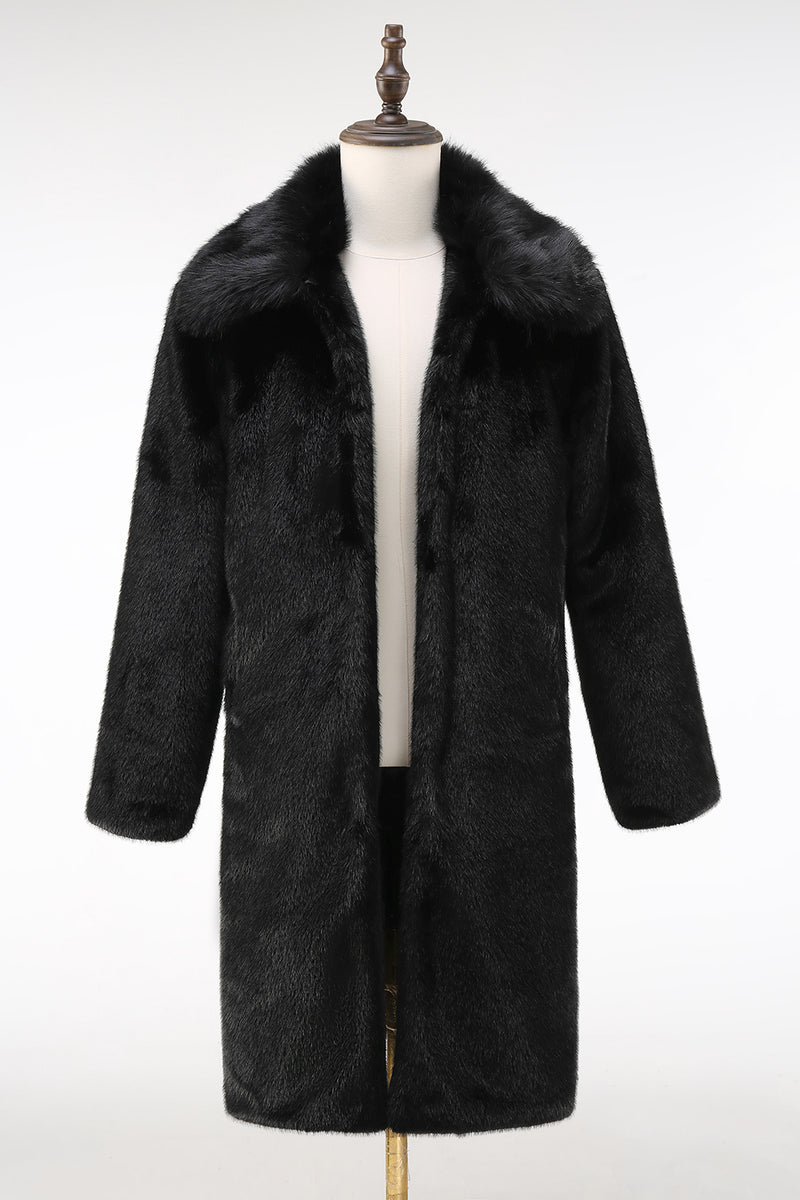 Load image into Gallery viewer, Black Winter Warm Coat Jacket Long Overcoat Outwear