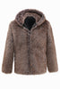 Load image into Gallery viewer, Khaki Hooded Faux Fur Coat Winter Coat