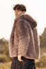 Load image into Gallery viewer, Khaki Mink Fur Long Sleeves Winter Hooded Short Warm Coat Jacket