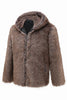 Load image into Gallery viewer, Khaki Hooded Faux Fur Coat Winter Coat