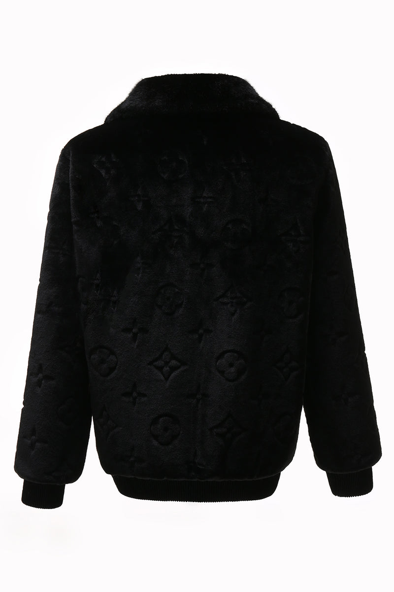 Load image into Gallery viewer, Black Mink Fur Zipped Hoodie Velvet Jacket