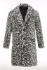 Load image into Gallery viewer, Black and White Leopard Print Lapel Long Sleeve Faux Fur Coats